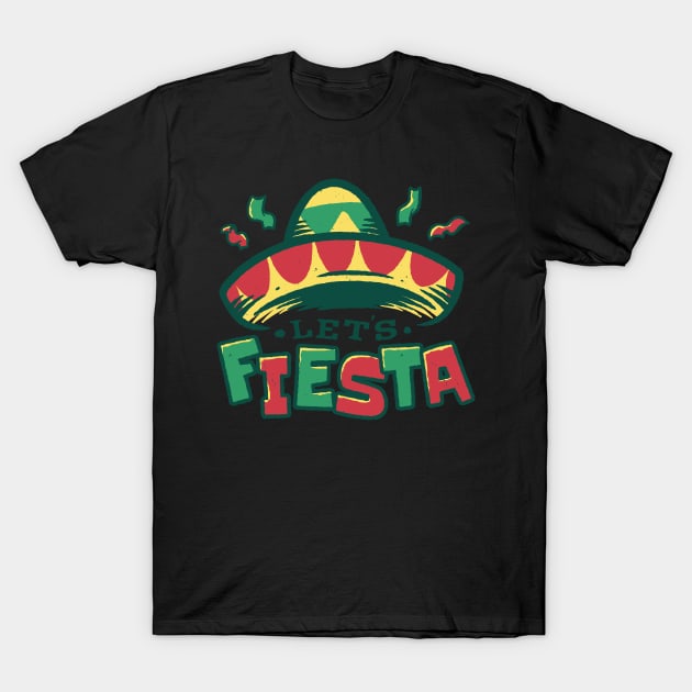 Let's Fiesta Mexican hat T-Shirt by pugarts